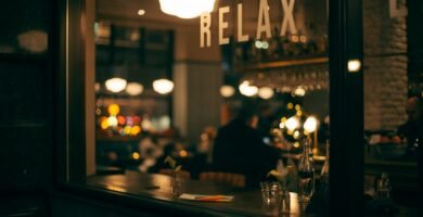 person sitting inside restaurant